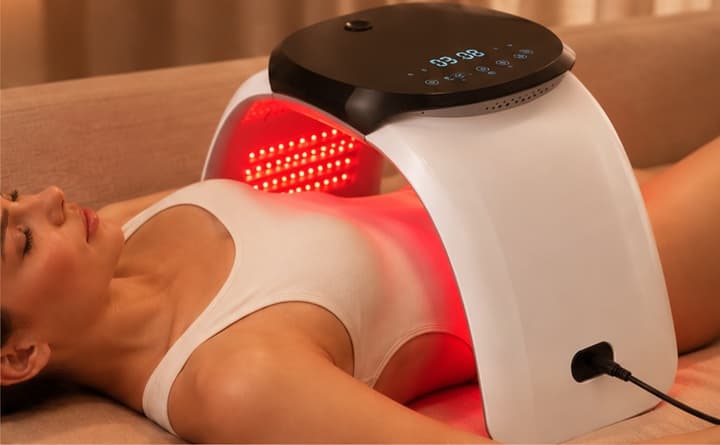 The infuser positioned over the torso
